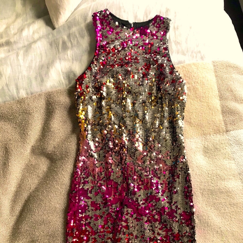 Sequin ombré mini dress